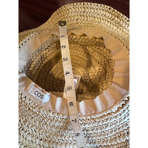 COS Natural Straw Wide Brim Sun Hat Women’s Size M/L - Picture 6 of 11